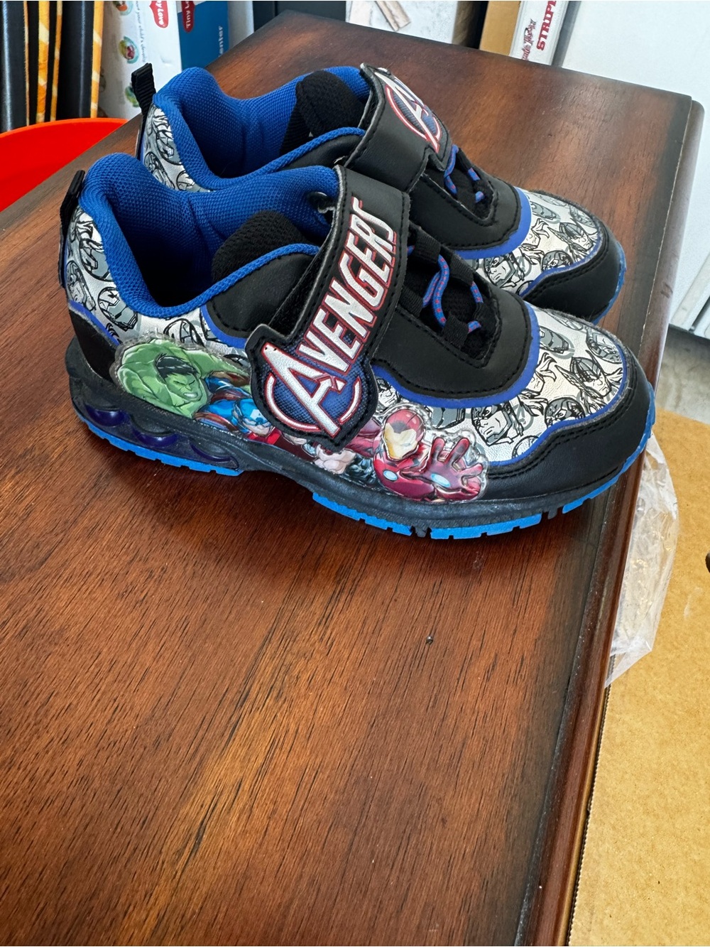 Avenger Kids Sneakers in Blue, Black and White with Character Graphic